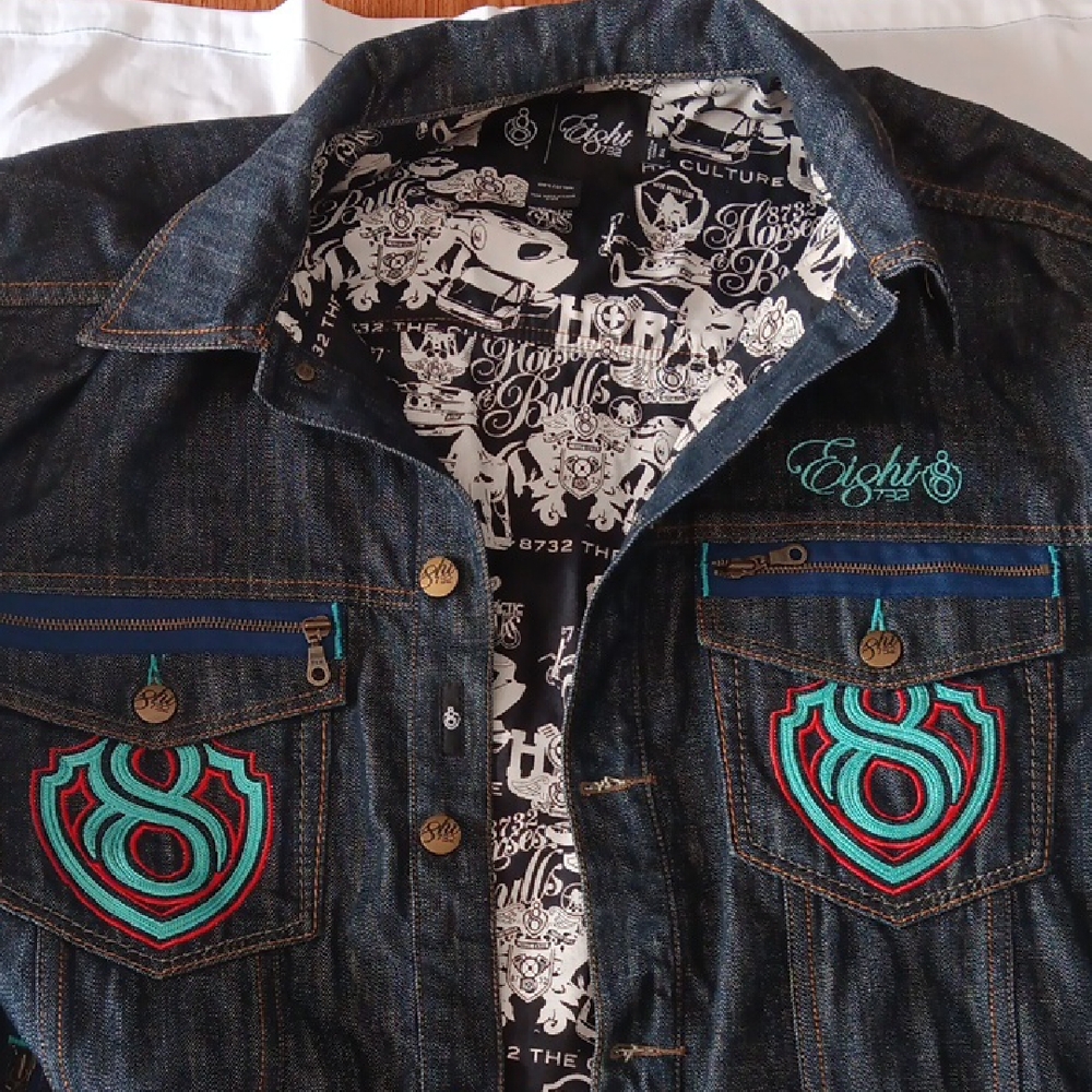 Stylish Denim Jacket with Embroidered Accents
